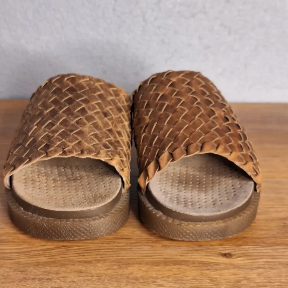 London Underground Vintage 90s Men’s UK 8 8.5 Wood Platform Sandals FLAW